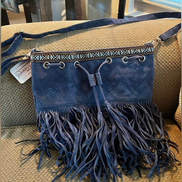 Western fringe drawstring bucket bag free gift with purchase! - Picture 1 of 4